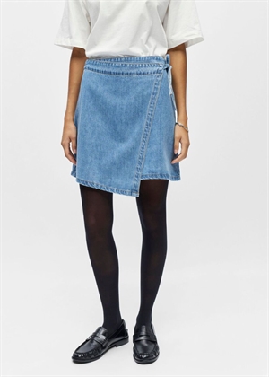 Rosie mw denim short wrap skirt Blue Denim Object 